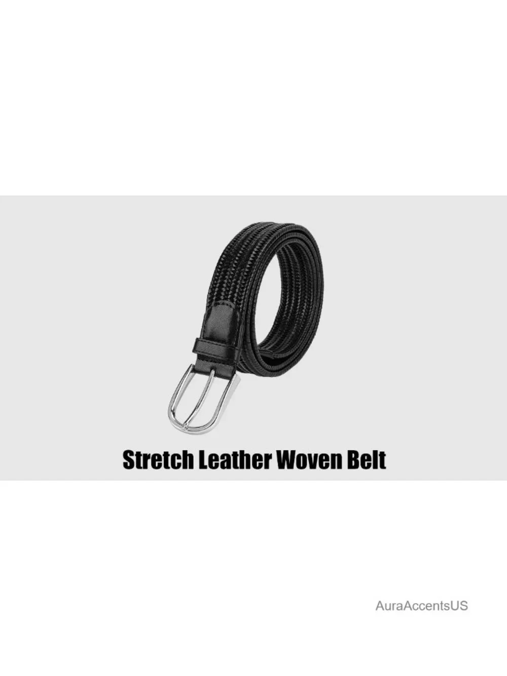 Genuine Leather Braided Belt for Men - 1.38
